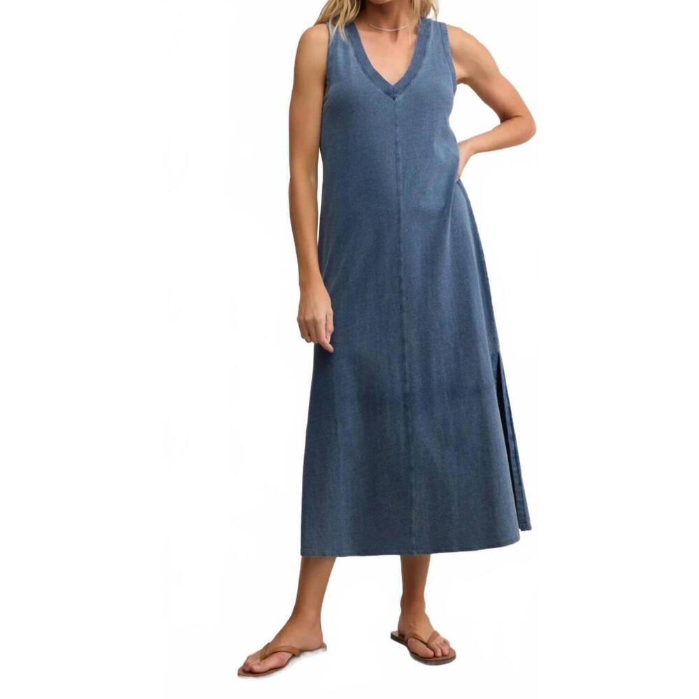 NEW Z SUPPLY palisades jersey denim dress in vintage indigo - Picture 5 of 5